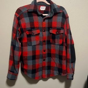 Vintage men’s melton wool plaid shirt